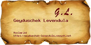 Geyduschek Levendula névjegykártya